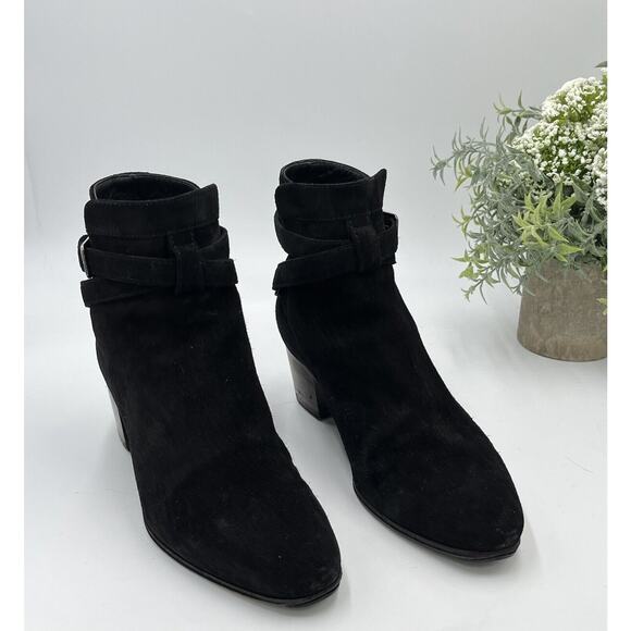 Saint Laurent Blake Jodhpur Womens Black Suede Ankle Bootie Sz IT 36/ US 5.5 - Picture 1 of 16